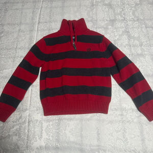 Boys Chaps Striped Quarter-Zip Sweater Size 6 #103